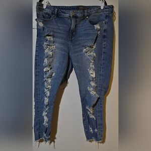 Torrid Ripped Denim Skinny Jeans